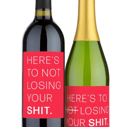 Here's To Not Losing Your Shit! - 2 Pack Custom Wine