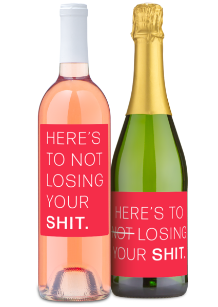 Here's To Not Losing Your Shit! - 2 Pack Custom Wine