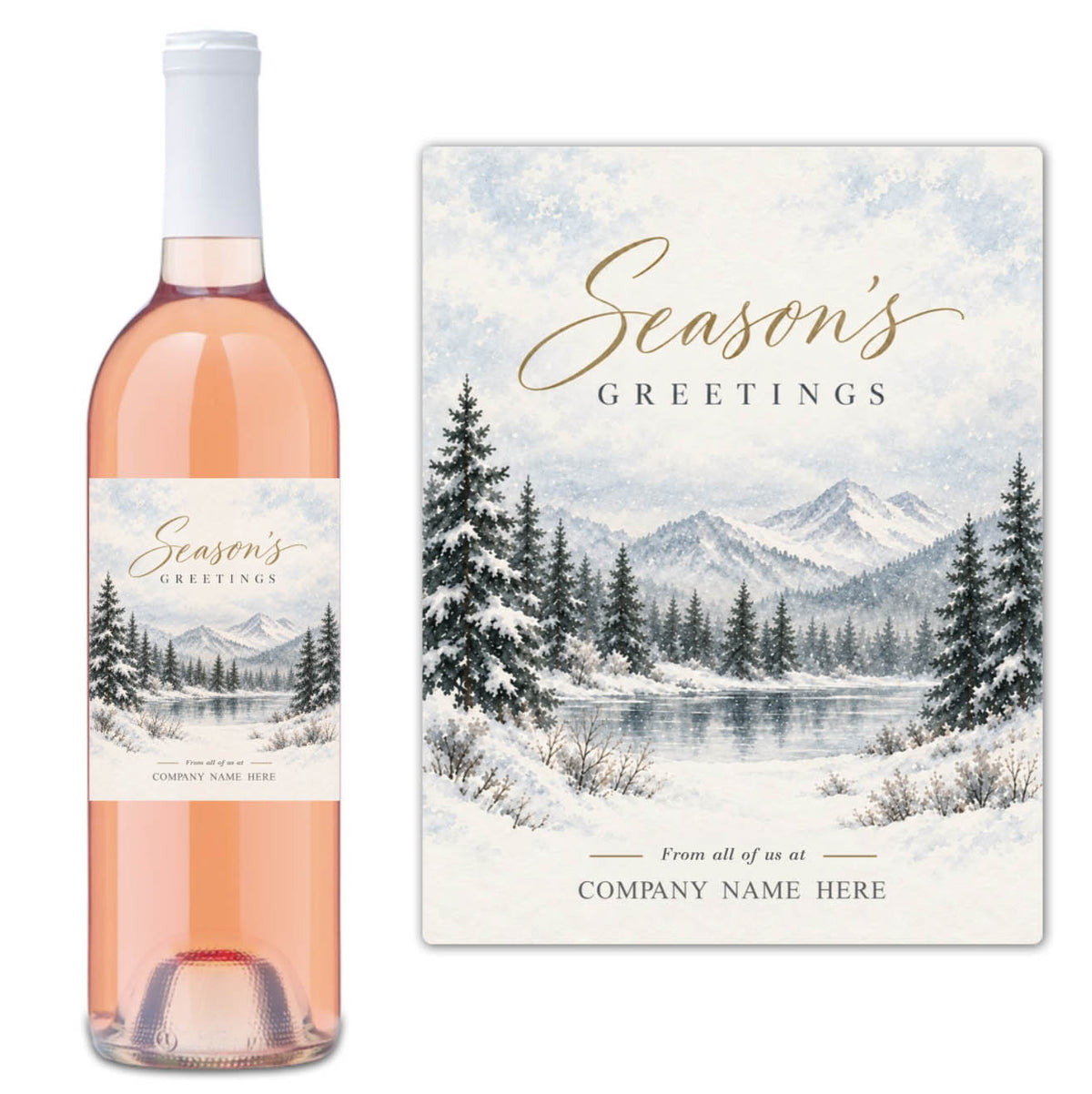 Winter Lake Season's Greetings - Custom Label Wine
