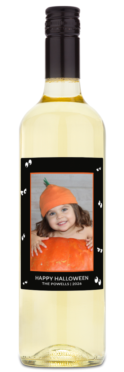 Spooky Eyes Photo Label - Personalized Halloween Wine