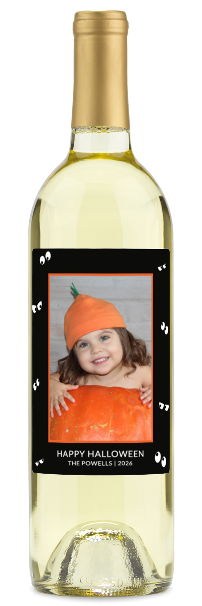 Spooky Eyes Photo Label - Personalized Halloween Wine