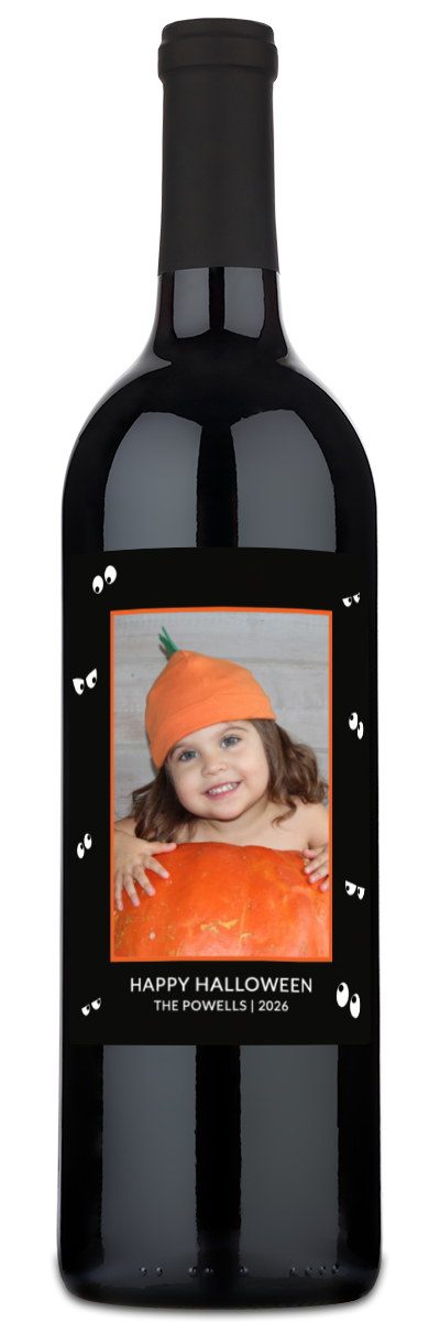 Spooky Eyes Photo Label - Personalized Halloween Wine