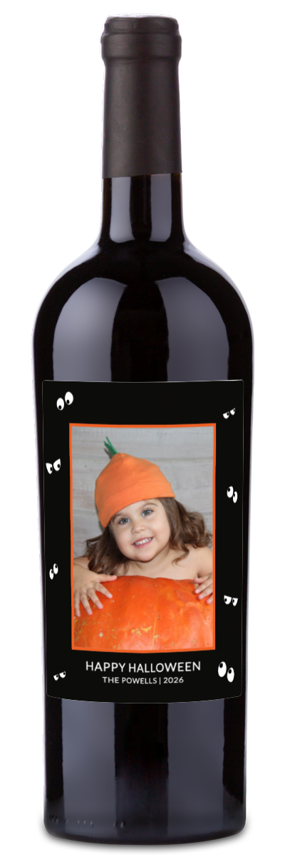 Spooky Eyes Photo Label - Personalized Halloween Wine