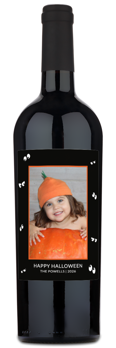 Spooky Eyes Photo Label - Personalized Halloween Wine