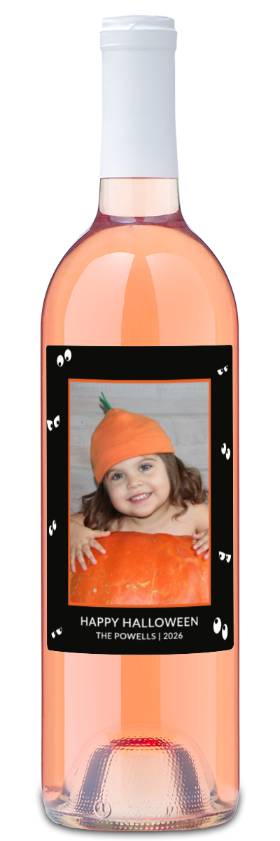 Spooky Eyes Photo Label - Personalized Halloween Wine