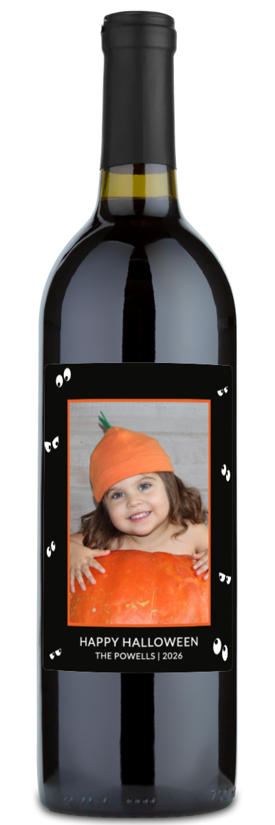 Spooky Eyes Photo Label - Personalized Halloween Wine