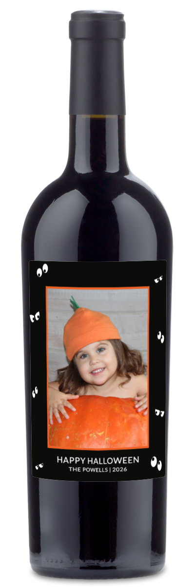 Spooky Eyes Photo Label - Personalized Halloween Wine