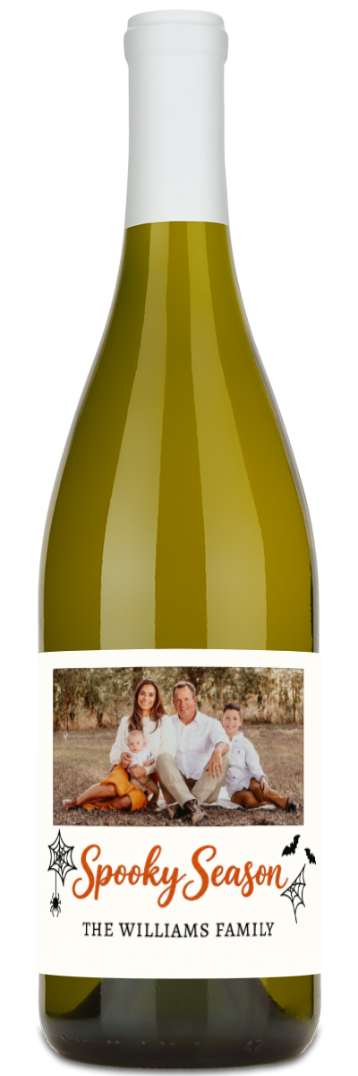 Spooky Season Photo Label - Personalized Halloween Wine