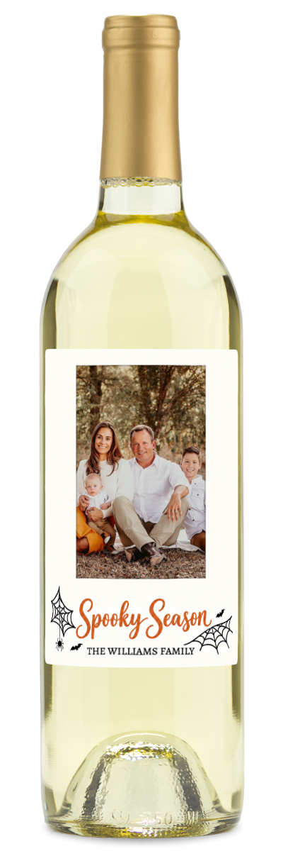 Spooky Season Photo Label - Personalized Halloween Wine