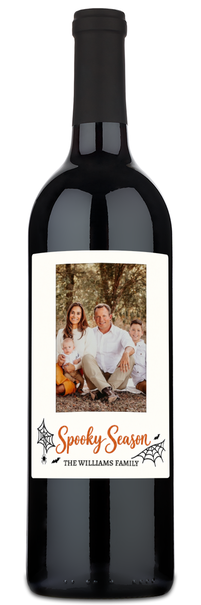 Spooky Season Photo Label - Personalized Halloween Wine