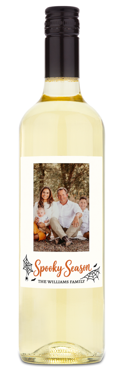 Spooky Season Photo Label - Personalized Halloween Wine