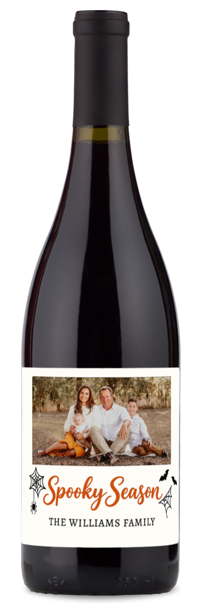 Spooky Season Photo Label - Personalized Halloween Wine