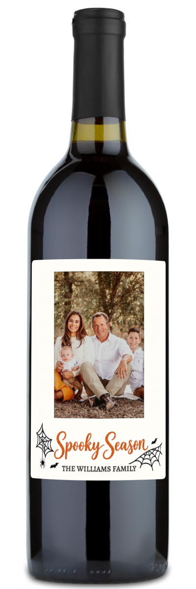 Spooky Season Photo Label - Personalized Halloween Wine