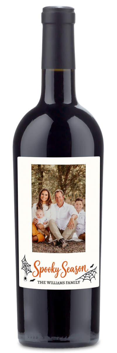 Spooky Season Photo Label - Personalized Halloween Wine