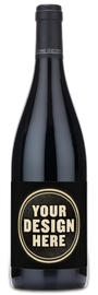 A Jean-Louis Chave Selection Cotes-du-Rhone Mon Coeur wine bottle with a custom Your Design Here black and white label.
