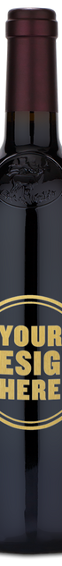 Cabernet Sauvignon bottle with a blank label displaying YOUR DESIGN HERE in gold text.