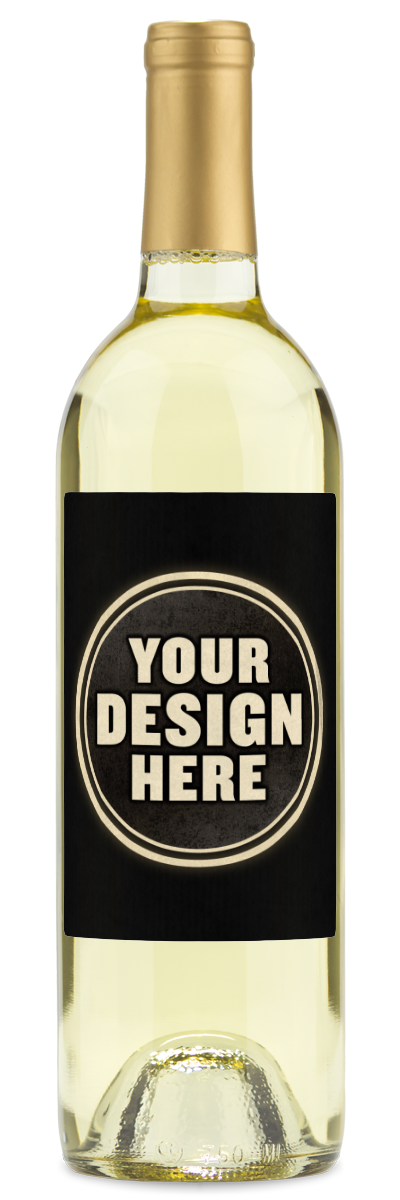 Honeysuckle California Moscato by personalwine, featuring a blank black label—ideal for your custom or personalized design.