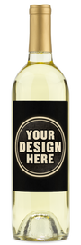 Honeysuckle California Moscato by personalwine, featuring a blank black label—ideal for your custom or personalized design.