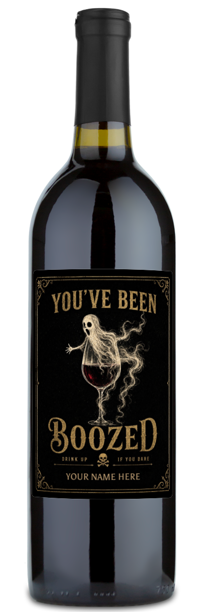 You've Been BOOzed Label - Personalized Halloween Wine