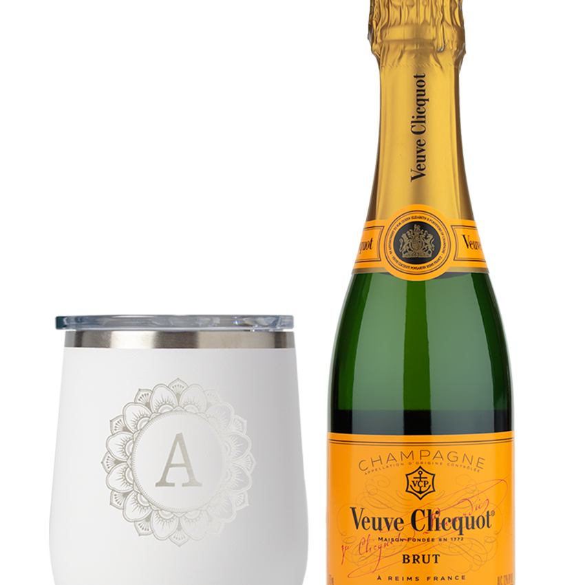 Veuve Clicquot Ponsardin Brut Champagne (Half Bottle & Wine Tumbler)