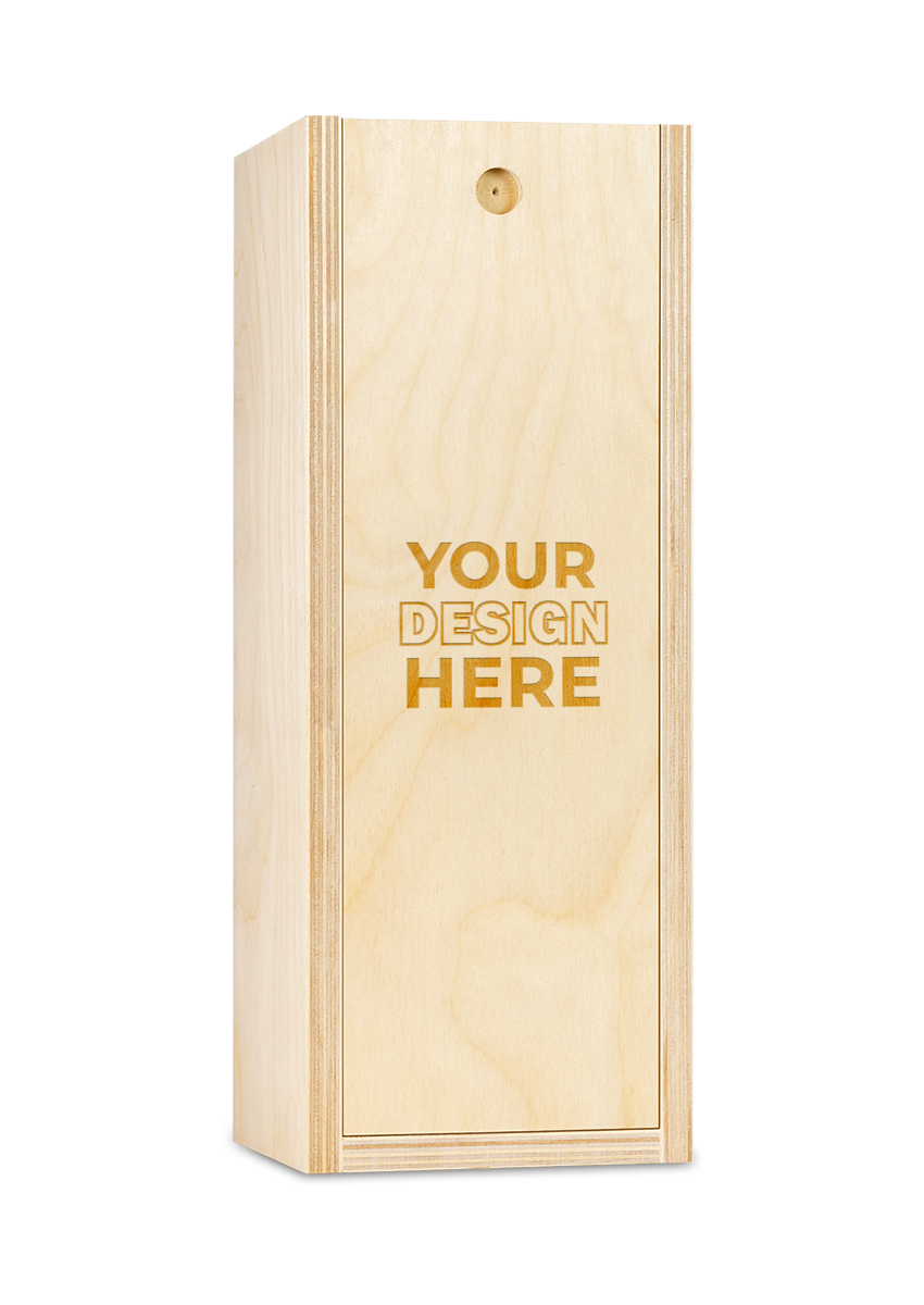 Custom Engraved Single Bottle Wood Wine Box
