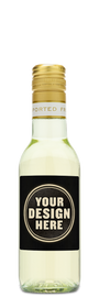 Cavit Chardonnay Mini Bottle with custom label example that says "Your Design Here."