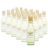 Multiple bottles of Cavit Pinot Grigio arranged in rows on a white background