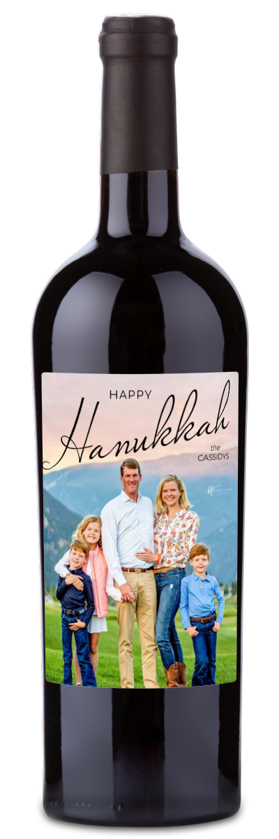 Hanukkah Photo Label - Custom Holiday Wine
