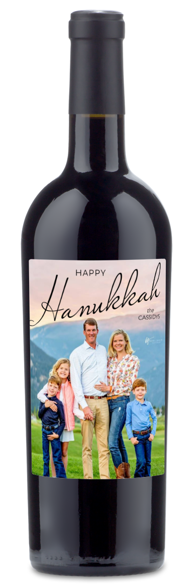Hanukkah Photo Label - Custom Holiday Wine