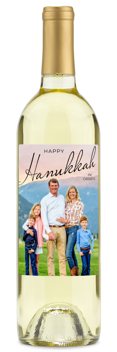 Hanukkah Photo Label - Custom Holiday Wine