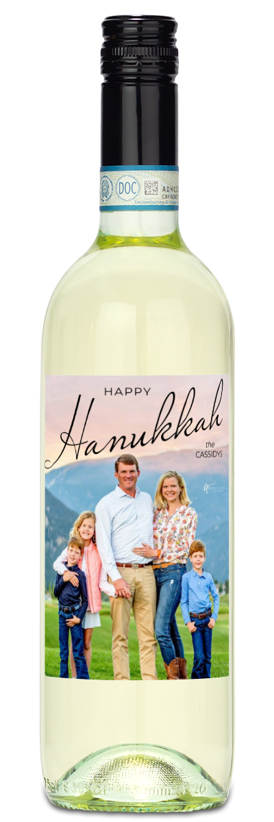 Hanukkah Photo Label - Custom Holiday Wine