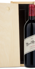 A bottle of 2021 Dunn Vineyards Howell Mountain Cabernet Sauvignon with a plain wooden wine box.