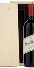 A bottle of 2021 Dunn Vineyards Napa Valley Cabernet Sauvignon with a plain wooden wine box.