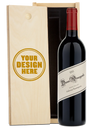 A bottle of 2021 Dunn Vineyards Napa Valley Cabernet Sauvignon with a custom engraved wooden wine box.