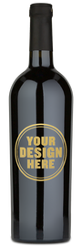 A bottle of Andrawes Napa Valley Cabernet Sauvignon with a gold personalwine label in a double circle.