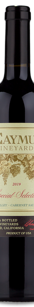 A bottle of 2019 Caymus Special Selection Cabernet Sauvignon wine.