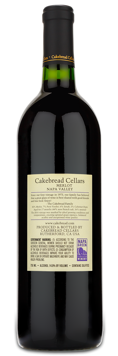 Cakebread Cellars Label Cakebread Cellars Napa Valley Merlot | Custom Label Gift