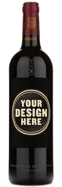 A 2015 Chateau Clarke Red Blend by ever with maroon cap and blank label, ready for custom branding or engraving.