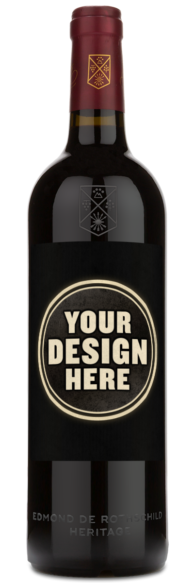 A 2015 Chateau Clarke Red Blend by ever with maroon cap and blank label, ready for custom branding or engraving.