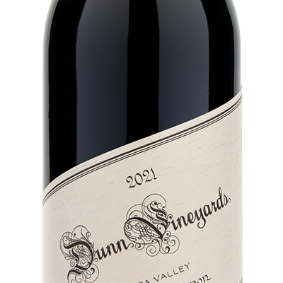2021 Dunn Vineyards Napa Valley Cabernet Sauvignon bottle with personalized text at the bottom of the label.