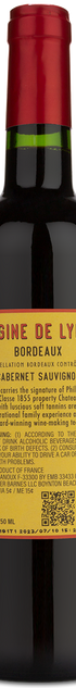 Origine De Lynch Bordeaux featuring the winery back label