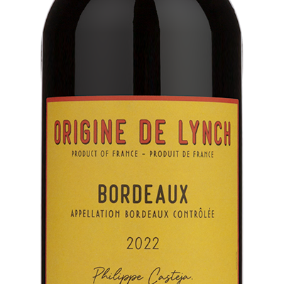 Origine De Lynch Bordeaux featuring the winery front label