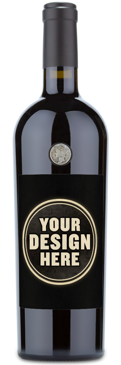 A bottle of Orin Swift Mercury Head Cabernet Sauvignon 2023 with a plain label and embossed mercury dime on the cap.