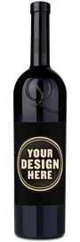 A 2022 Quintessa Napa Valley Red Blend wine bottle with a blank white label that reads Your Design Here.