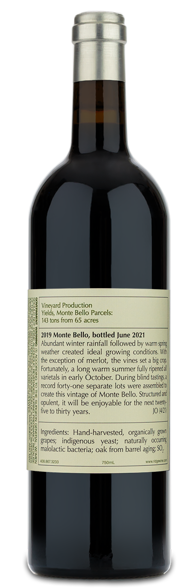 2019 Ridge Monte Bello Red Blend