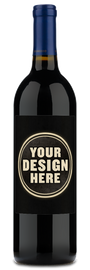 A Seghesio Zinfandel wine bottle with a label that reads YOUR DESIGN HERE.