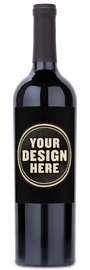A Stags Leap Napa Valley Merlot bottle with a black label that reads Your Design Here in bold white text.