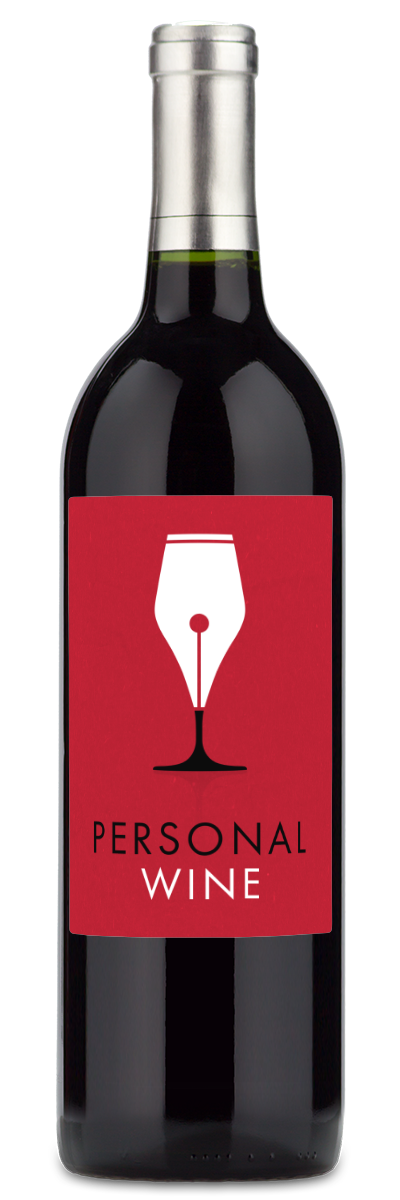 A 2021 Silver Oak Alexander Valley Cabernet Sauvignon bottle with a red Personal Wine label featuring a wine glass graphic.