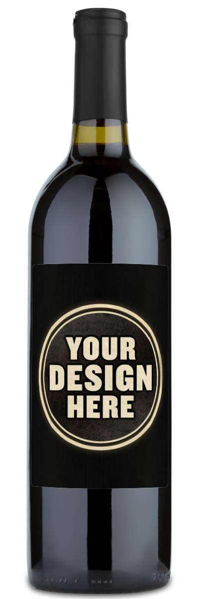 A bottle of Tafida Cabernet Sauvignon with a white label displaying “Your Design Here” in bold uppercase letters.