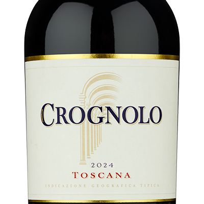 A bottle of Tenuta Sette Ponti Crognolo Tuscan red wine with an ORGANIC badge at the top right.